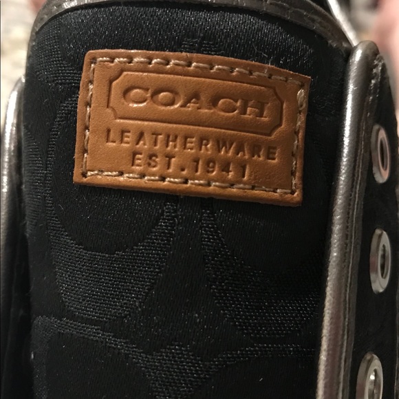 COACH Multi Pattern Black Signature C Sneakers 10B - Picture 4 of 8